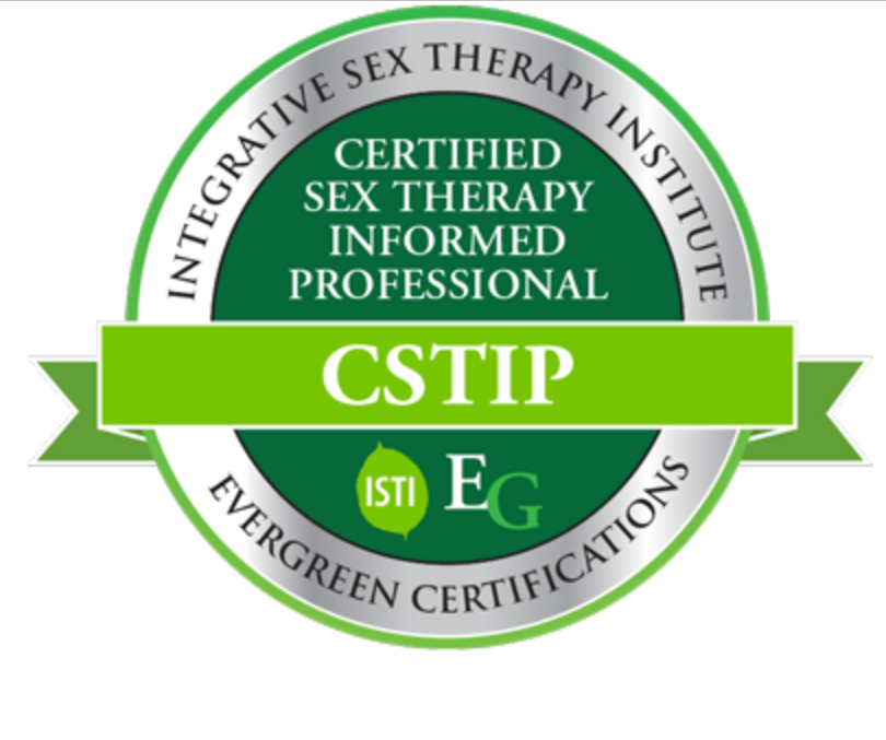 Certified Sex Therapy Informed Professional certification from the Integrative Sex Therapy Institute and Evergreen Certifications